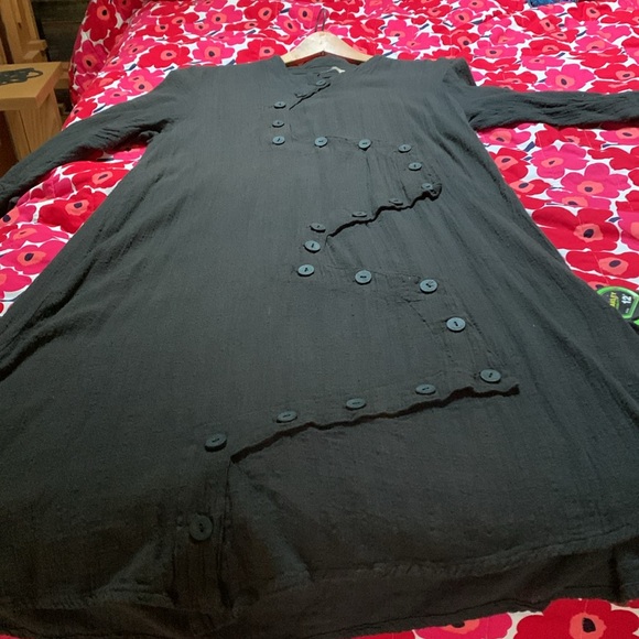 Cynthia Ashby charcoal grey gauze dress - Picture 7 of 7